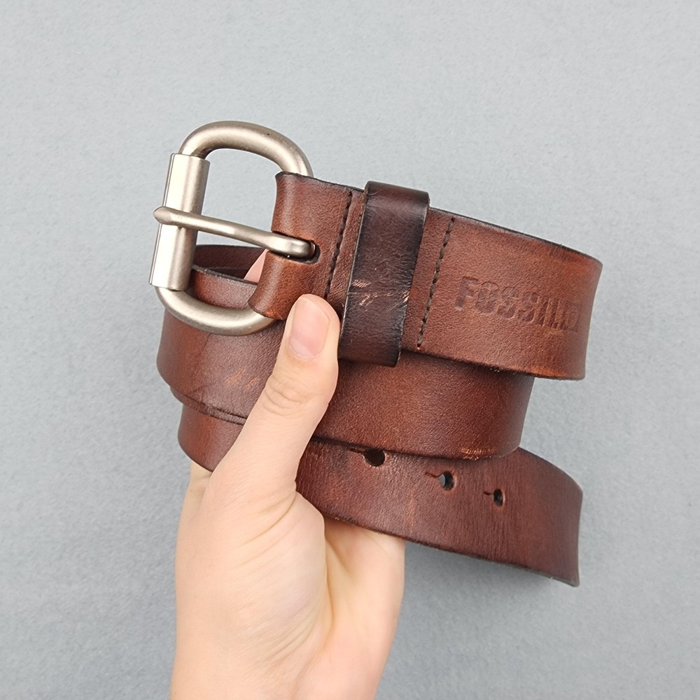 Fossil Belt Mens Size 42 105 Brown Leather Dress Casual Classic Jeans Buckle